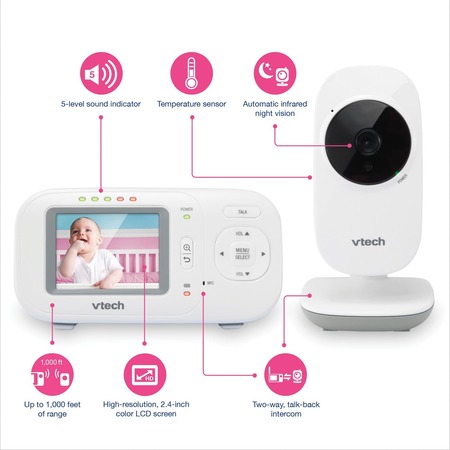 Vtech Full-Color 2.4" Digital Video Baby Monitor and Automatic Night Vision VM2251